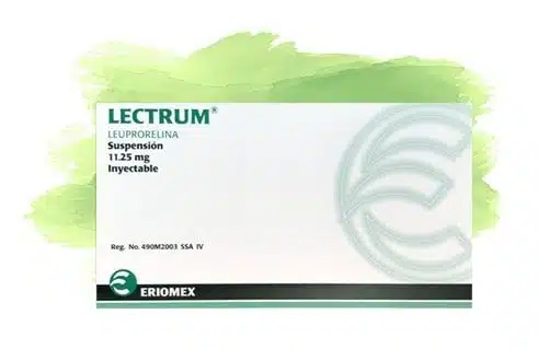 Box of Lectrum Leuprorelina Suspension 11.25mg Injectable with green background